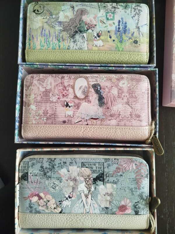 Porta-Moedas Retangular "A Menina com o seu Bulldog"