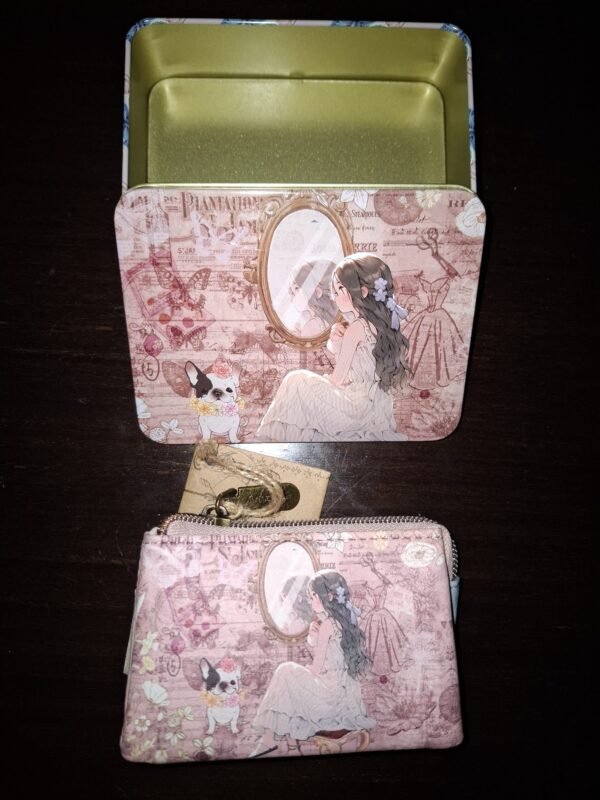 Porta-Moedas Pequeno "A Menina com o seu Bulldog"