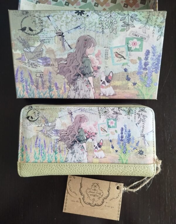 Porta-Moedas Retangular "A Menina com o seu Bulldog" - Image 2