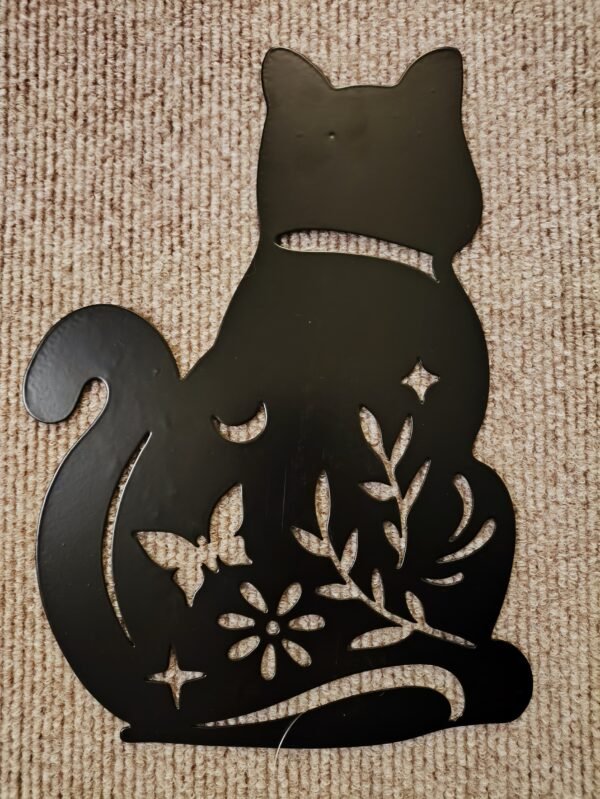 Placa Decorativa em Metal "Gato"