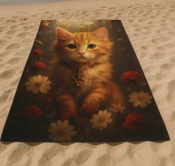 Toalha de Praia com Estampa de Gato