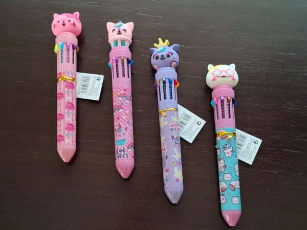 Caneta Multicor com Gatos