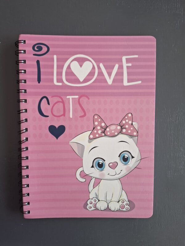 Caderno A5 Pautado de Argolas "I Love Cats"