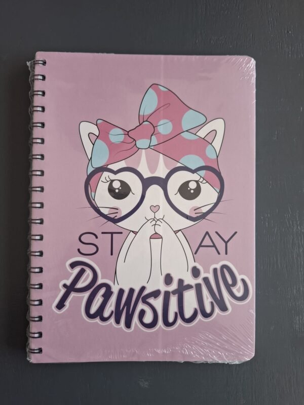 Caderno A5 Pautado de Argolas "Stay Pawsitive"