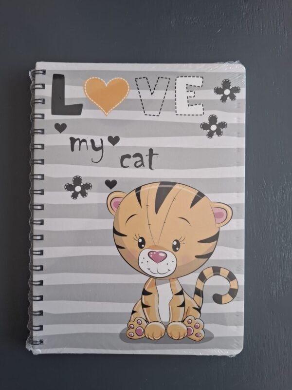 Caderno A5 Pautado de Argolas "Love my Cat"