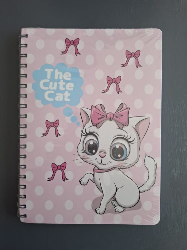 Caderno A5 Pautado de Argolas "The Cute Cat"