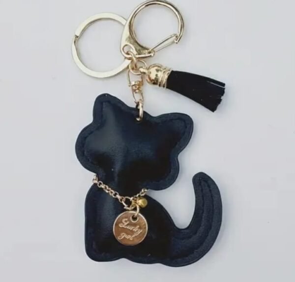 Porta-Chaves de Gato em Couro (3 Cores)