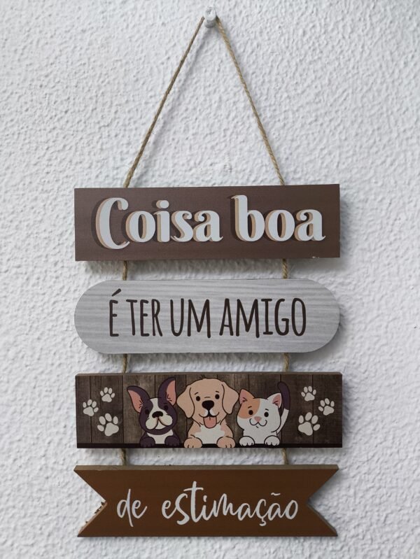 Placa Decorativa "Amigo de Estimação"