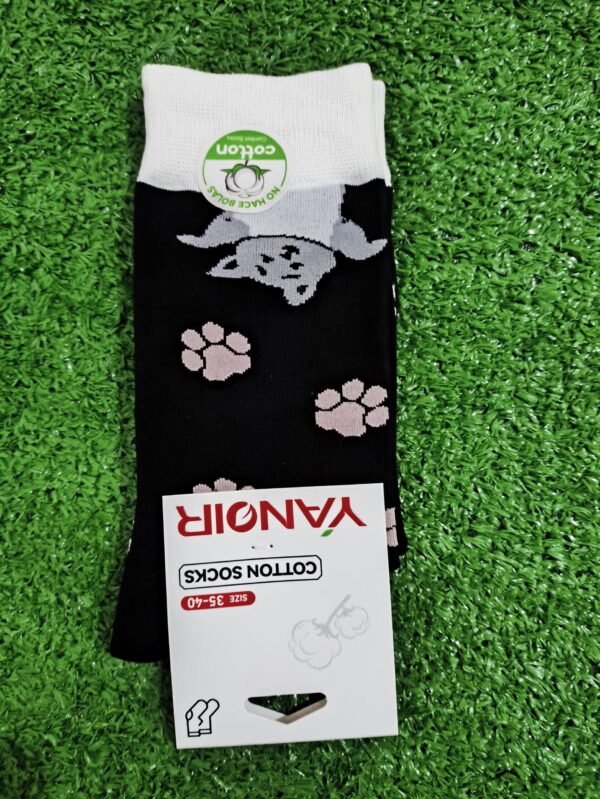 Meias Rosa/Preto com Gatos (35-40) - Image 3