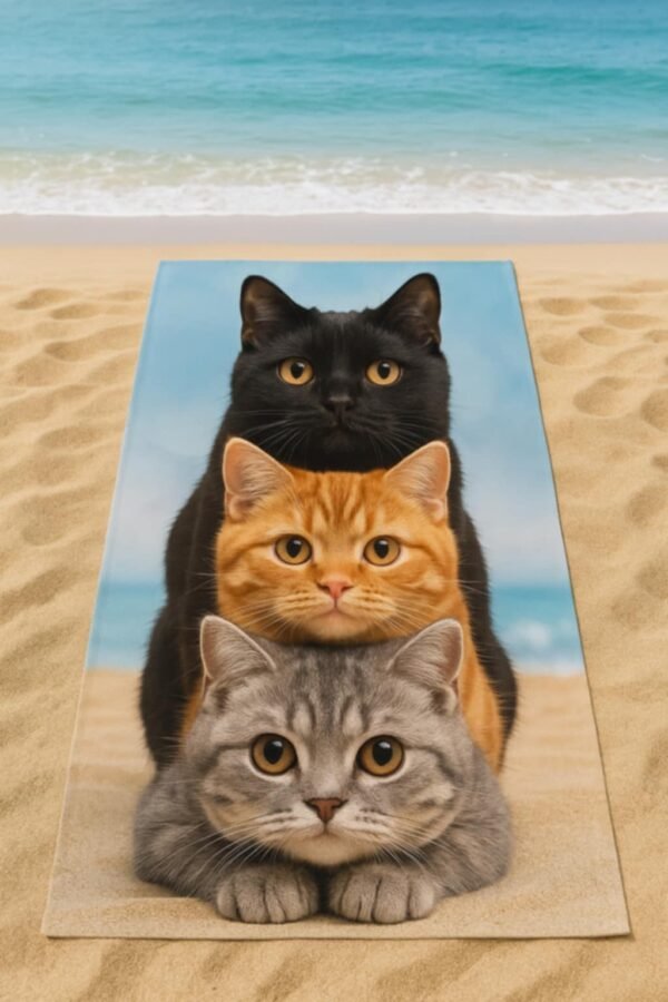 Toalha de Praia "Três Gatos"