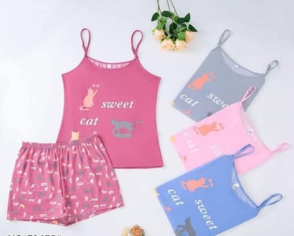 Pijama de Verão com Gatos