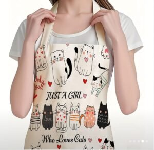 Avental "Just a Girl Who Loves Cats"