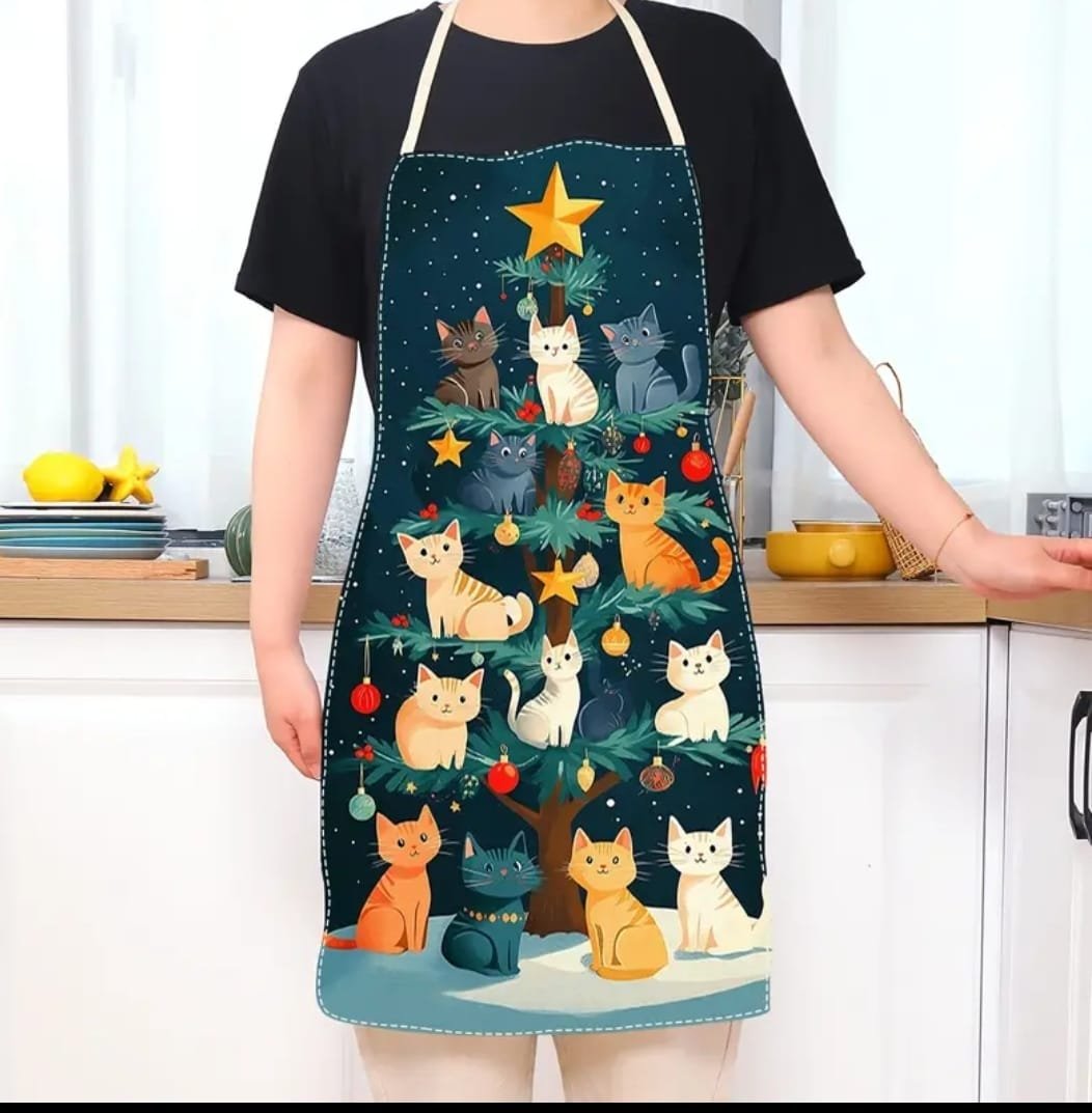 Avental de Natal com Gatos