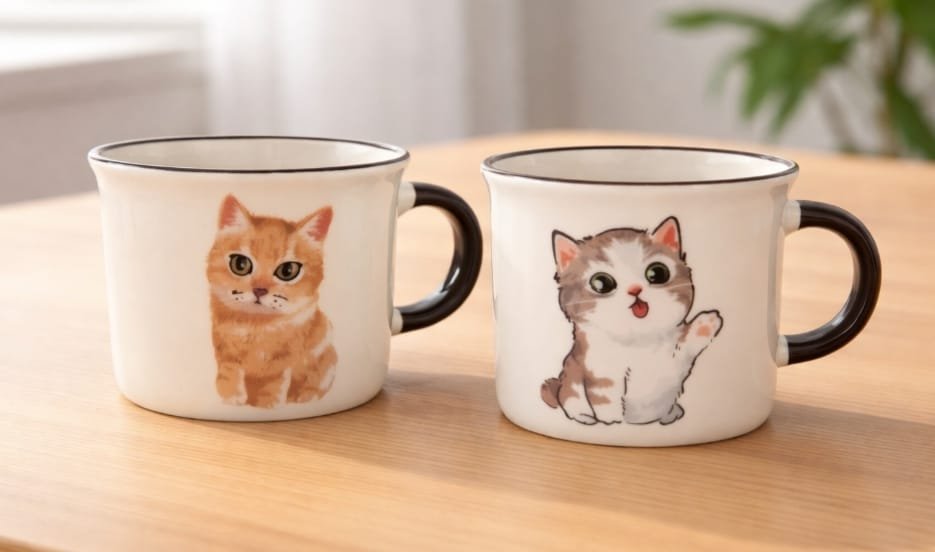 Caneca de Café com Gatos (100 mL)