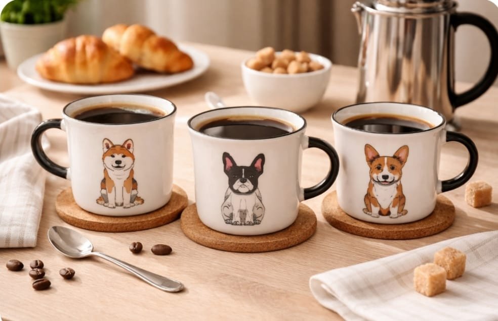 Caneca de Café com Cães (100 mL)